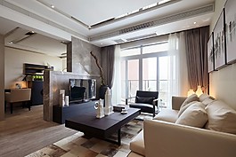 簡約客廳白色吊頂裝修效果圖