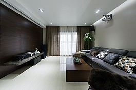 簡(jiǎn)約深色調(diào)射燈裝修效果圖