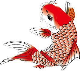 中國風精美彩繪鯉魚圖案素材