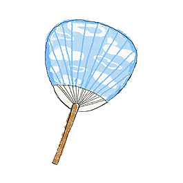 簡約藍(lán)色廣告扇圖案元素