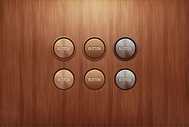 木質(zhì)下載按鈕PSD素材