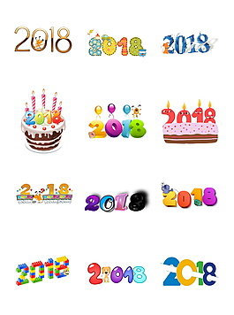 2018字體藝術字圖案設計模板