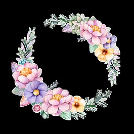 精致花卉透明装饰图案