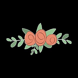 手繪信紙花透明裝飾圖案