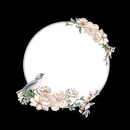 唯美手繪花鳥畫環(huán)裝飾圖案