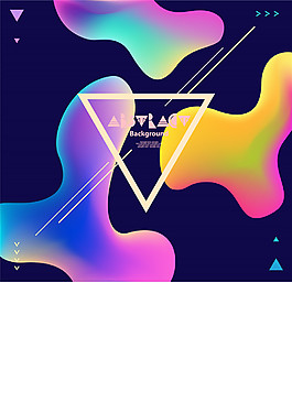 精美彩色渐变流体几何图案