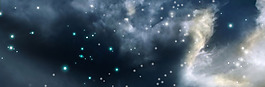 云朵星光点banner背景素材