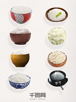 米飯圖案裝飾元素集合