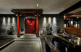 中國(guó)風(fēng)餐廳裝修效果圖
