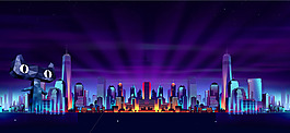 紫色线条banner背景素材