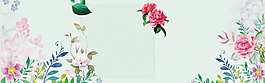 彩色花朵banner背景素材