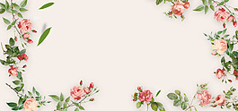 清新粉色花朵banner背景素材