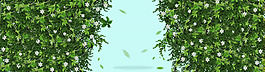 清新綠色植物banner背景素材