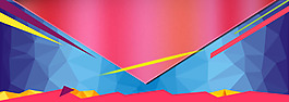 彩色幾何三角banner背景素材
