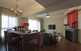 美式客廳吊頂裝修效果圖