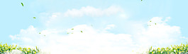 清新白色云朵banner背景素材