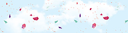 清新紅色花瓣banner背景素材