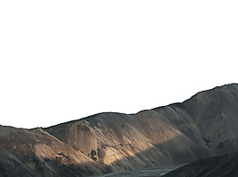 陽光山坡山石元素