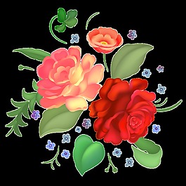 生長花卉透明裝飾素材