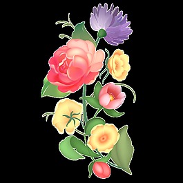 漂亮鮮花透明裝飾素材