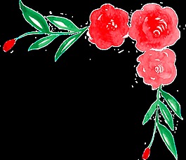 艷麗花卉透明裝飾素材