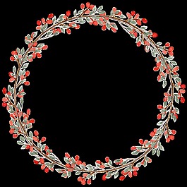 紅色花卉花環(huán)透明裝飾素材