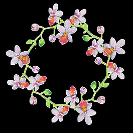 優(yōu)雅花卉透明裝飾素材