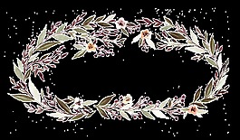清新花環(huán)透明裝飾素材