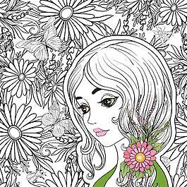 可愛卡通人物插畫