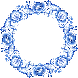 傳統(tǒng)藝術(shù)青花瓷花環(huán)