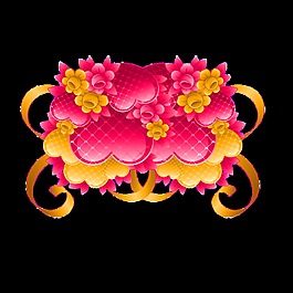扁平时尚插画花朵图案