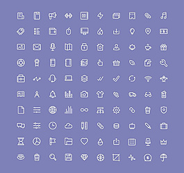100枚常線性用圖標(biāo)sketch素材