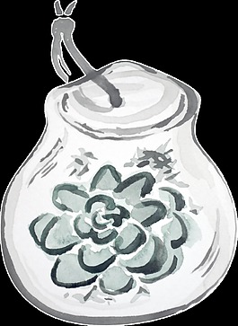 創(chuàng)意玻璃花卉png透明素材
