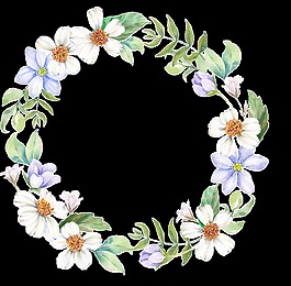 纏繞花圈透明素材