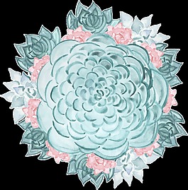 淡藍色花卉png透明素材
