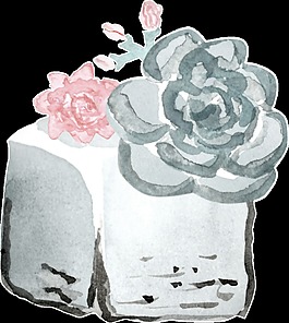 传统水墨画png透明素材
