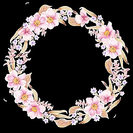 粉紅花圈透明素材