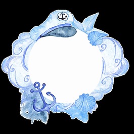 海洋籃圈透明素材