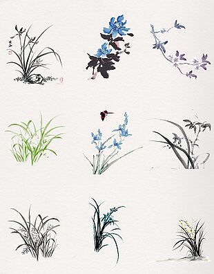 漂亮簡約中國風蘭花
