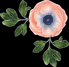 水果粉花蕊透明素材