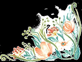 手繪橘色郁金香花朵png透明素材