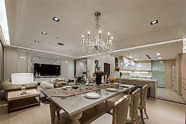 歐式暖色餐廳座椅效果圖