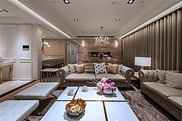 桌子歐式暖色餐廳效果圖