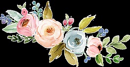 四色花叢透明素材