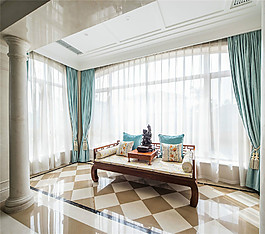 花紋歐式客廳瓷磚效果圖