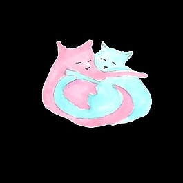 擁抱的狐貍png透明素材
