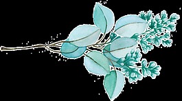 綠色漸變植物png透明素材