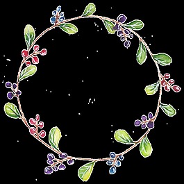 時尚植物花環(huán)png透明素材
