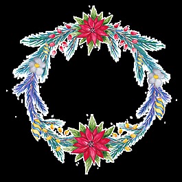 圣誕節(jié)裝飾花環(huán)png透明素材