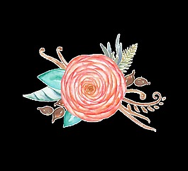 粉嫩花卉png透明素材